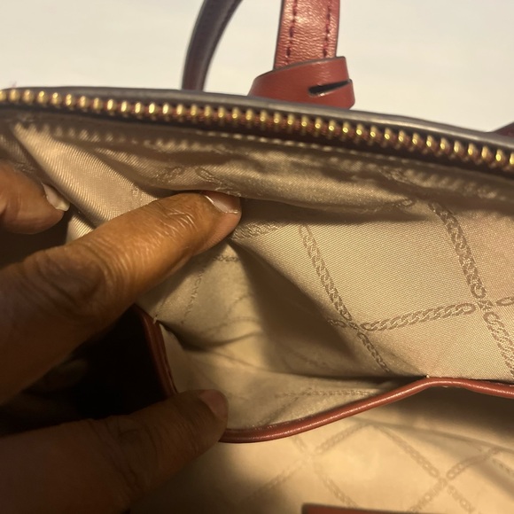 AUTHENTIC Michael Kors orange-reddish in color tote Bag. - Picture 11 of 15